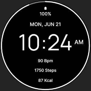 Black Fitness Watch Face Screenshot 3