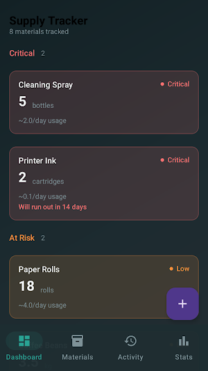 Supply Usage Tracker Screenshot 0
