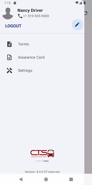 CTS MyRide for Drivers Screenshot 1