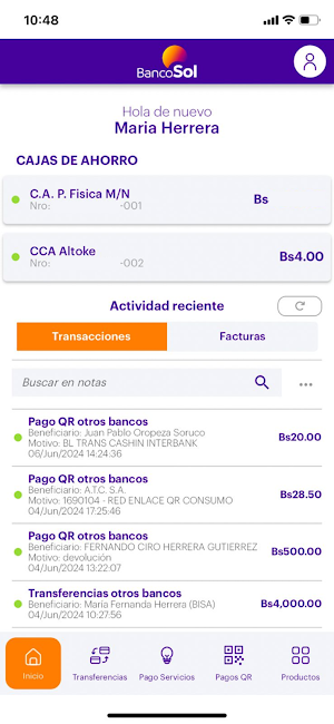 BancoSol Empresas Screenshot 1