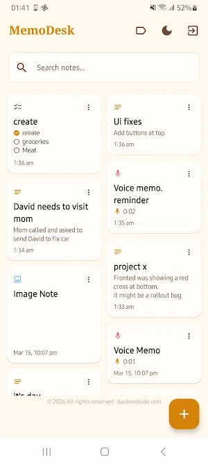 MemoDesk Screenshot 0