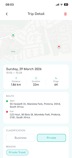 TripData - SA Logbook Screenshot 2