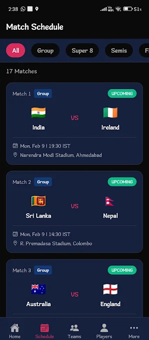 SmartCric Live Cricket FREE Screenshot 1