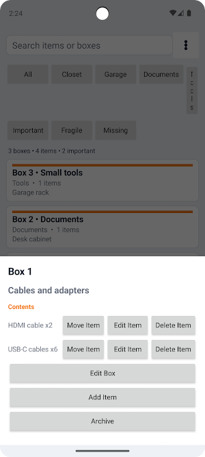 Box Storage Organizer Screenshot 0