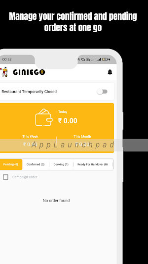 Giniego - Restaurant Partner Screenshot 1