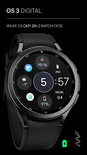 Awf OS 3 Digital - watch face Screenshot 0