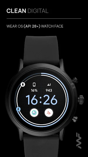 Awf Clean Digital - watch face Screenshot 0