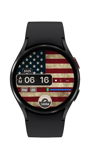 US Flag Digital Watch Face Screenshot 2