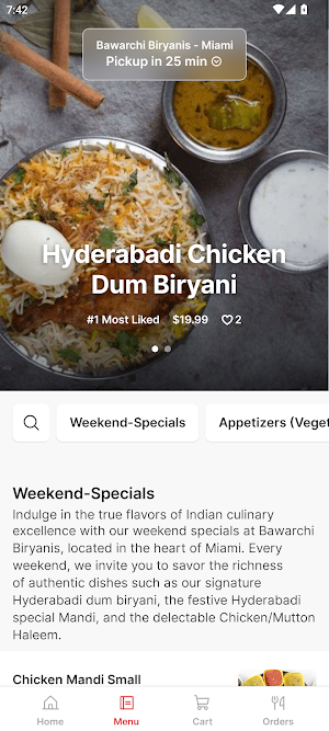 Bawarchi Biryanis - FL Screenshot 1