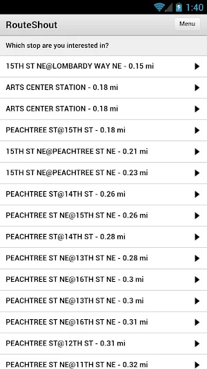 RouteShout Screenshot 2