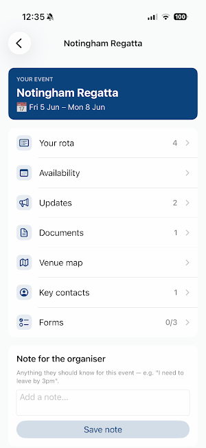 EventRota - Volunteer App Screenshot 0