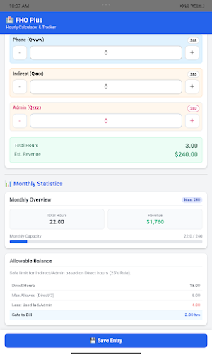 FHO Plus Hourly Calculator Screenshot 1