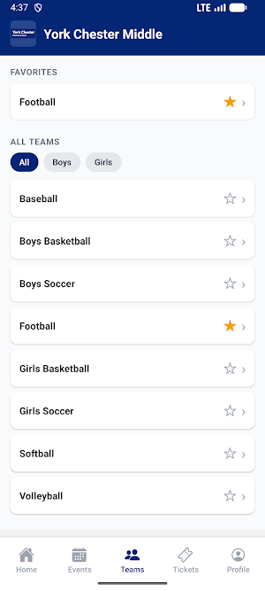 York Chester Middle Athletics Screenshot 3