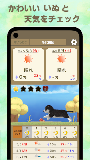 いぬてんき　犬天気　かわいいいぬの天気予報と雨雲のお知らせ Screenshot 0