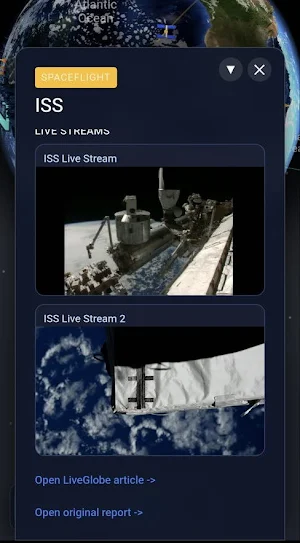 LiveGlobe: ISS & Earthquakes Screenshot 1