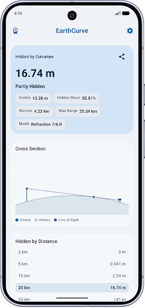 EarthCurve: Horizon Calculator Screenshot 1