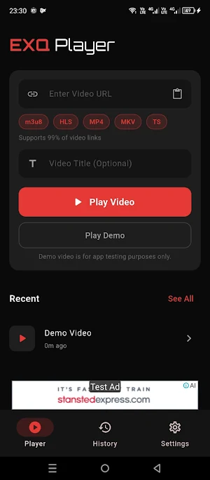 Exq: Video Player Screenshot 0