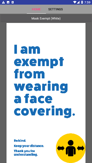 Facemask Exempt Screenshot 1