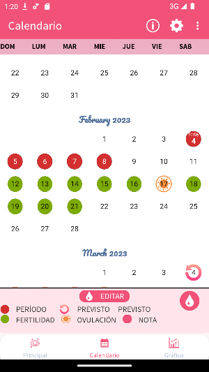 Calendario Menstrual 2023 Screenshot 2