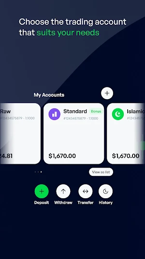 Amega trade & manage accounts Screenshot 1