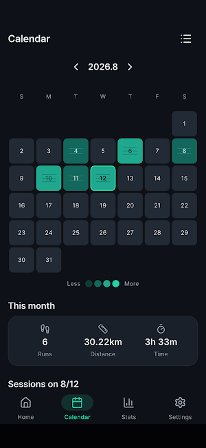TreadLog - Treadmill Run Log Screenshot 1