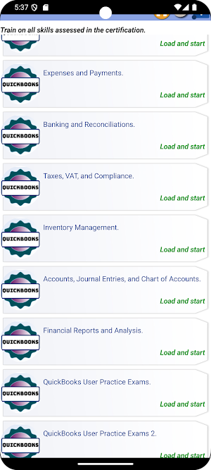 QuickBooks User Exam Prep Screenshot 2