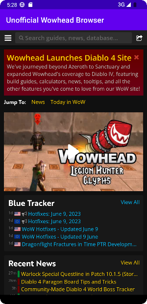 Unofficial Wowhead Browser Screenshot 0