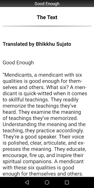 Good Enough Sutta - Buddhism Screenshot 1
