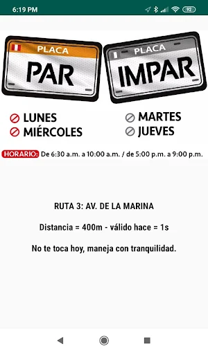 Pico y Placa Lima Screenshot 0