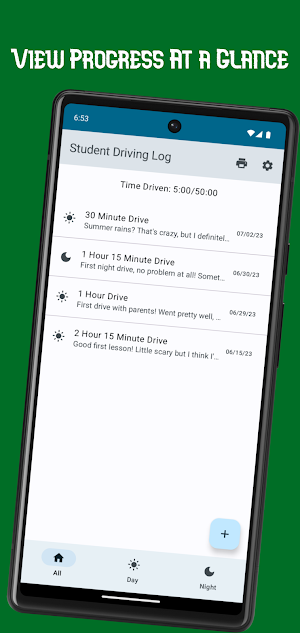 Student Driving Log Screenshot 0