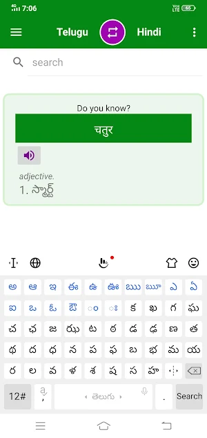 Telugu To Hindi Dictionary Screenshot 0