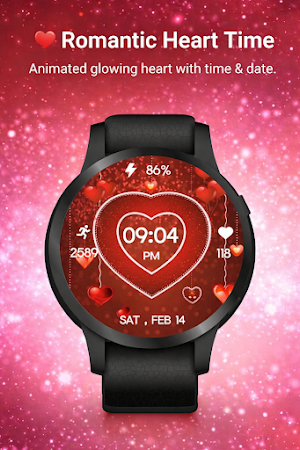 Animated Valentine Heart Watch Screenshot 0