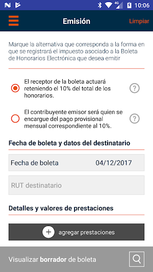 e-Boleta Honorarios SII Screenshot 2