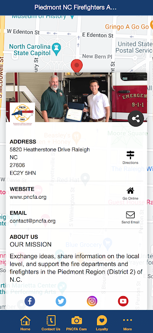 Piedmont NC Firefighters Assoc Screenshot 1