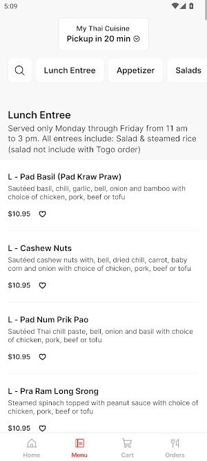 My Thai Cuisine Screenshot 1