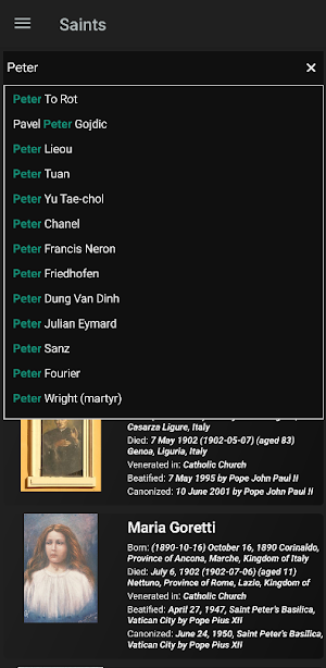 Christian Catholic Saints Screenshot 2
