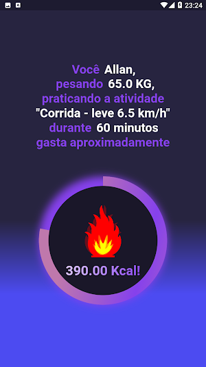 Calorie Expenditure Calculator Screenshot 3