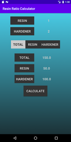 Resin Ratio Calculator Screenshot 2