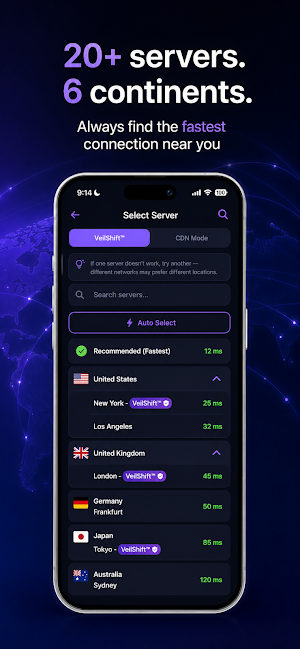 Veilora VPN: Fast & Secure Screenshot 1