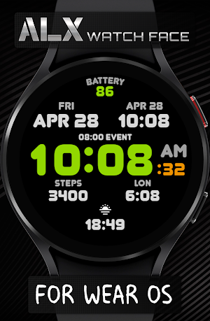 ALX01 Digital Color Watch Face Screenshot 1