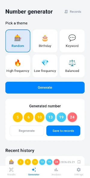Korean Lottery 6/45 Checker Screenshot 1