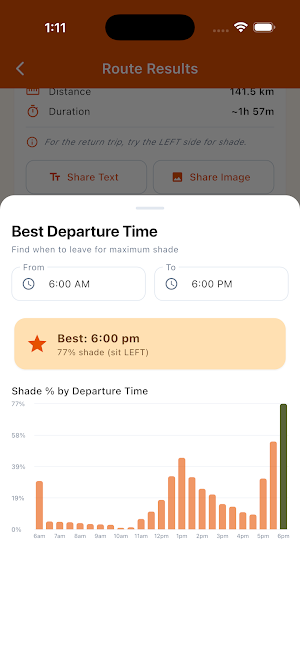 ShadeSide - Sun Seat Finder Screenshot 3