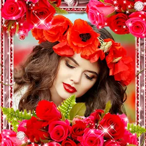 Rose flower photo frame Screenshot 1
