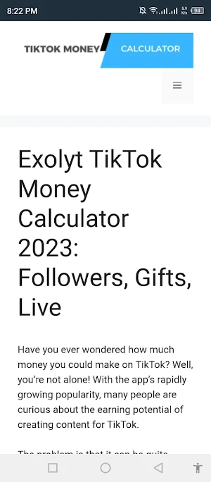 TikTuk Money Calculator Screenshot 1