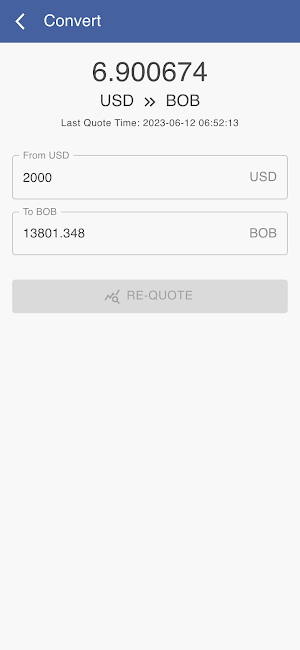 USD to BOB Screenshot 2