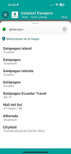 GalaTaxi Pasajero Screenshot 2