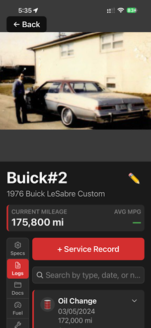 DIY Garage: Car & Service Log Screenshot 3