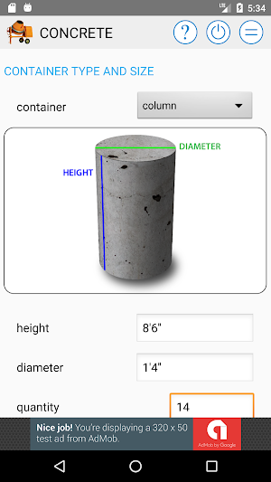 Concrete Calculator Free Screenshot 0