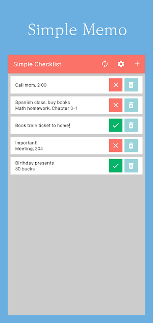 Simple Checklist - Widget, Mem Screenshot 0