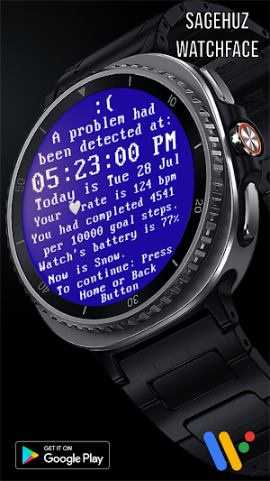 Blue Screen Simulate WatchFace Screenshot 0